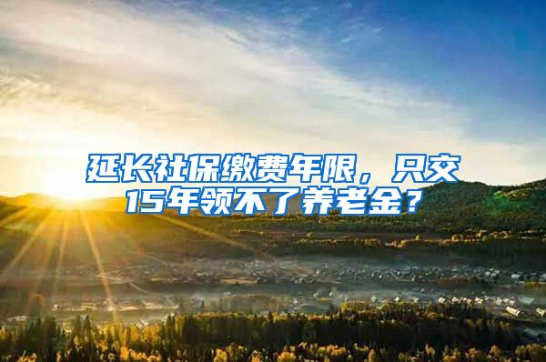 延长社保缴费年限，只交15年领不了养老金？