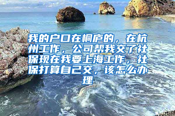 我的户口在桐庐的，在杭州工作，公司帮我交了社保现在我要上海工作，社保打算自己交，该怎么办理