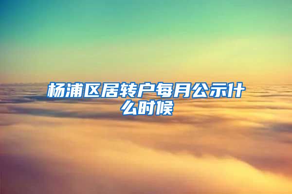 杨浦区居转户每月公示什么时候