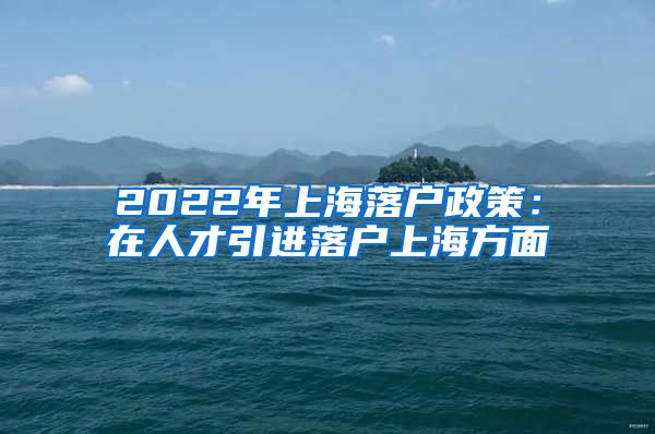 2022年上海落户政策：在人才引进落户上海方面