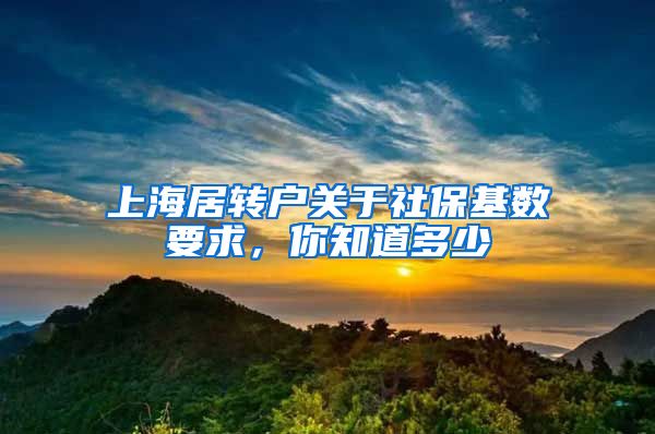 上海居转户关于社保基数要求，你知道多少