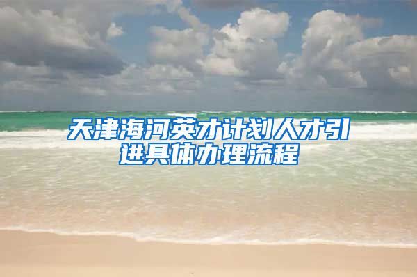 天津海河英才计划人才引进具体办理流程