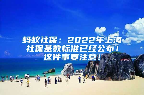 蚂蚁社保：2022年上海社保基数标准已经公布！这件事要注意！