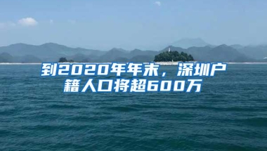 到2020年年末，深圳户籍人口将超600万