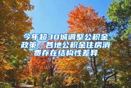 今年超30城调整公积金政策，各地公积金住房消费存在结构性差异