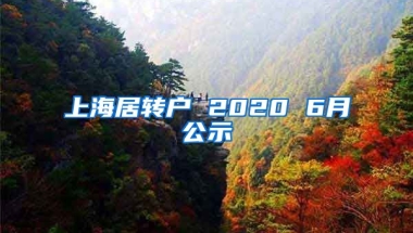 上海居转户 2020 6月公示