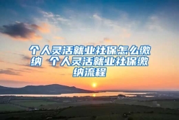 个人灵活就业社保怎么缴纳 个人灵活就业社保缴纳流程