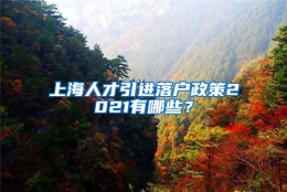 上海人才引进落户政策2021有哪些？