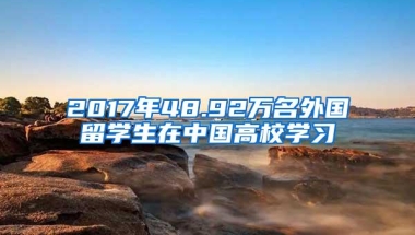 2017年48.92万名外国留学生在中国高校学习