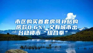 市区购买首套房可补贴购房款0.6%！又有城市出台稳楼市“组合拳”…