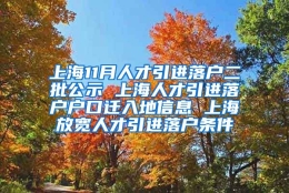 上海11月人才引进落户二批公示 上海人才引进落户户口迁入地信息 上海放宽人才引进落户条件