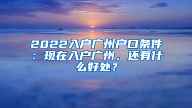 2022入户广州户口条件：现在入户广州，还有什么好处？