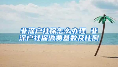 非深户社保怎么办理 非深户社保缴费基数及比例