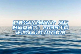 想要公租房安居房？又有好消息来啦！2035年前深圳将筹建170万套房