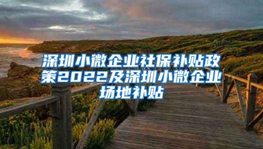 深圳小微企业社保补贴政策2022及深圳小微企业场地补贴