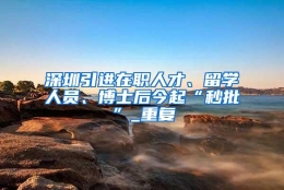 深圳引进在职人才、留学人员、博士后今起“秒批”_重复