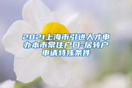 2021上海市引进人才申办本市常住户口-居转户申请特殊条件