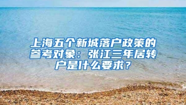 上海五个新城落户政策的参考对象：张江三年居转户是什么要求？