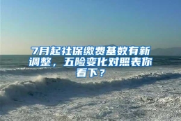 7月起社保缴费基数有新调整，五险变化对照表你看下？