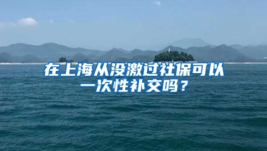 在上海从没激过社保可以一次性补交吗？