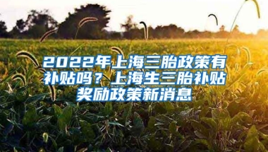 2022年上海三胎政策有补贴吗？上海生三胎补贴奖励政策新消息