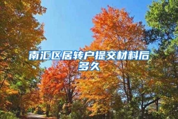 南汇区居转户提交材料后多久