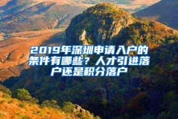 2019年深圳申请入户的条件有哪些？人才引进落户还是积分落户