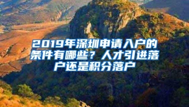 2019年深圳申请入户的条件有哪些？人才引进落户还是积分落户