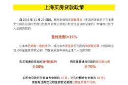 上海最新买房贷款政策（住房商贷&公积金）