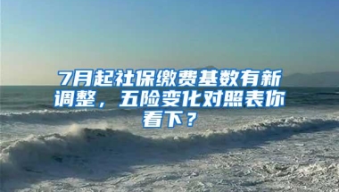 7月起社保缴费基数有新调整，五险变化对照表你看下？