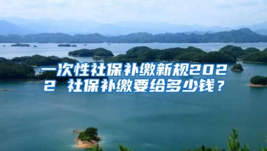 一次性社保补缴新规2022 社保补缴要给多少钱？