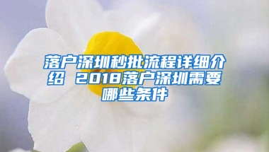 落户深圳秒批流程详细介绍 2018落户深圳需要哪些条件