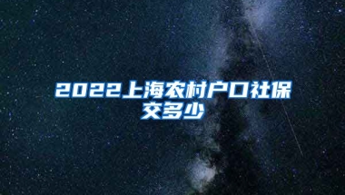 2022上海农村户口社保交多少