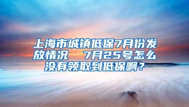 上海市城镇低保7月份发放情况  7月25号怎么没有领取到低保啊？