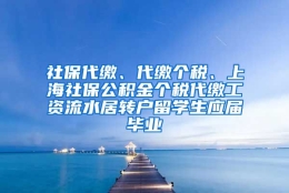 社保代缴、代缴个税、上海社保公积金个税代缴工资流水居转户留学生应届毕业