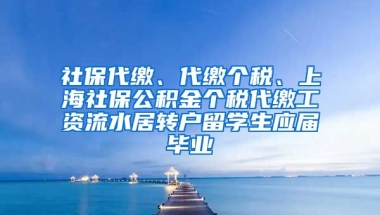 社保代缴、代缴个税、上海社保公积金个税代缴工资流水居转户留学生应届毕业