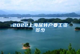 2022上海居转户要工资多少