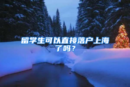 留学生可以直接落户上海了吗？