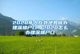 2020年人在外地如何办理深圳户口，2020怎么办理深圳户口