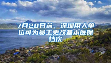 7月20日前，深圳用人单位可为员工更改基本医保档次