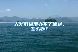 人才引进后办不了编制，怎么办？