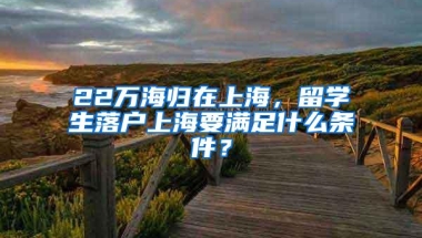 22万海归在上海，留学生落户上海要满足什么条件？