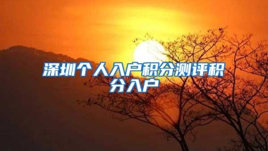 深圳个人入户积分测评积分入户