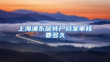 上海浦东居转户档案审核要多久