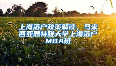 上海落户政策解读，马来西亚思特雅大学上海落户MBA班