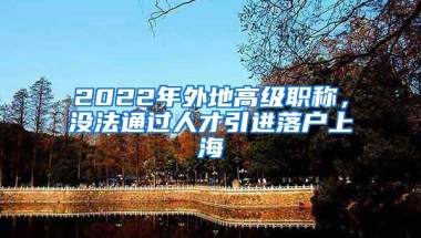 2022年外地高级职称，没法通过人才引进落户上海