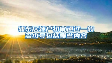 浦东居转户初审通过一般多少号包括哪些内容