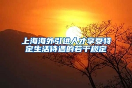 上海海外引进人才享受特定生活待遇的若干规定