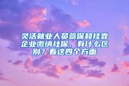 灵活就业人员参保和挂靠企业缴纳社保，有什么区别？看这四个方面