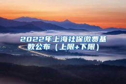 2022年上海社保缴费基数公布（上限+下限）